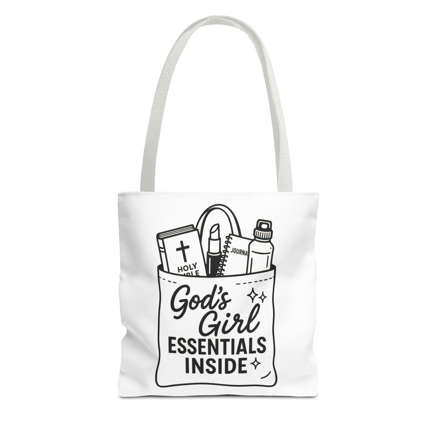 God's Girl Essentials Tote Bag | Motivational Bag for Women, Christian Gifts, Spiritual Tote, Everyday Purse, Faith-Inspired Accessory