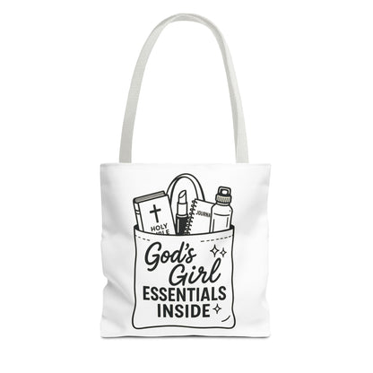 God's Girl Essentials Tote Bag | Motivational Bag for Women, Christian Gifts, Spiritual Tote, Everyday Purse, Faith-Inspired Accessory