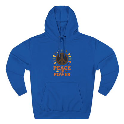 Peace is Power Fleece Hoodie - Cozy Unisex Sweatshirt, Gift for Activists, Warm Layer for Events, Inspirational Apparel