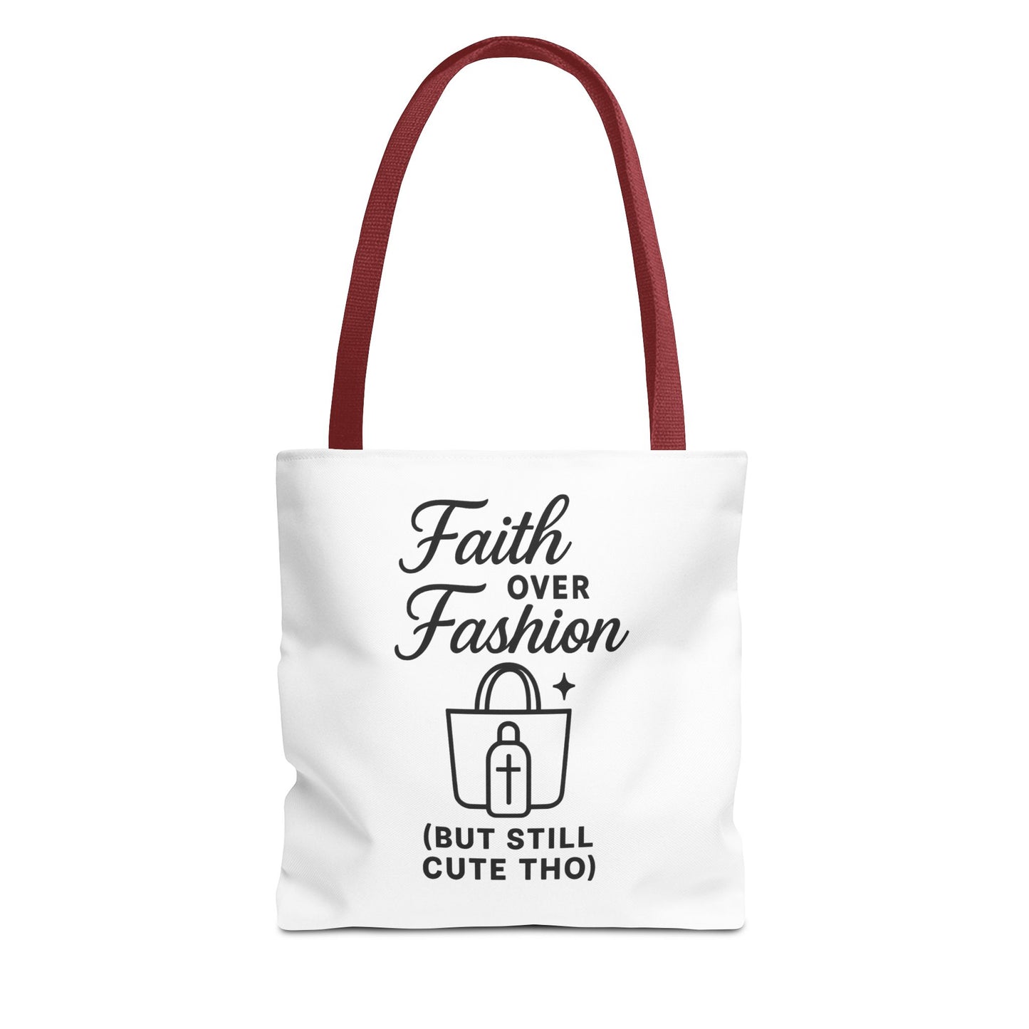 Faith Over Fashion Tote Bag - Stylish Everyday Carry, Eco-Friendly Shopping Bag, Gift for Fashion Lovers, Christian Tote, Positive Vibes