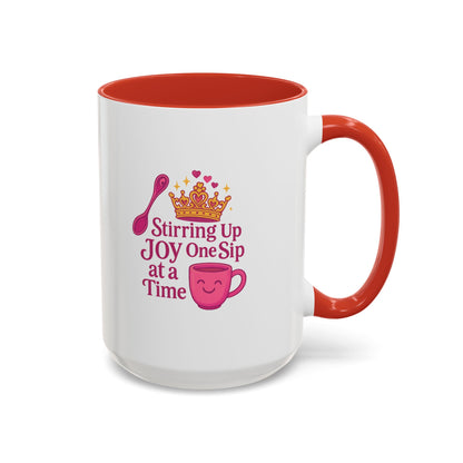 Joyful Accent Coffee Mug - 11/15oz, Colorful Sip Design, Perfect Gift for Coffee Lovers, Birthdays, Holidays, Housewarming