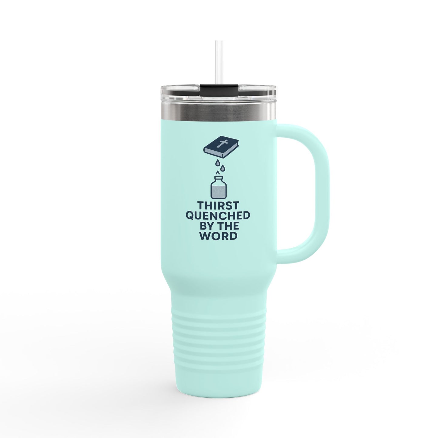 Thirst Quenched by the Word - Inspirational Insulated Travel Mug, 40oz - Perfect for Bible Study, Unique Gift for Spiritual Friends, Motivational Hydration, Daily [...]