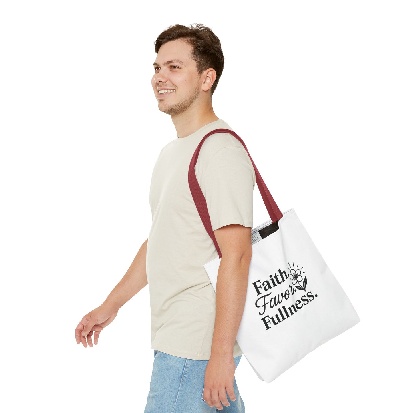 Faith-Inspired Tote Bag for Daily Essentials, Eco-Friendly Shopping Bag, Motivational Quote Tote, Spiritual Gift, Everyday Use