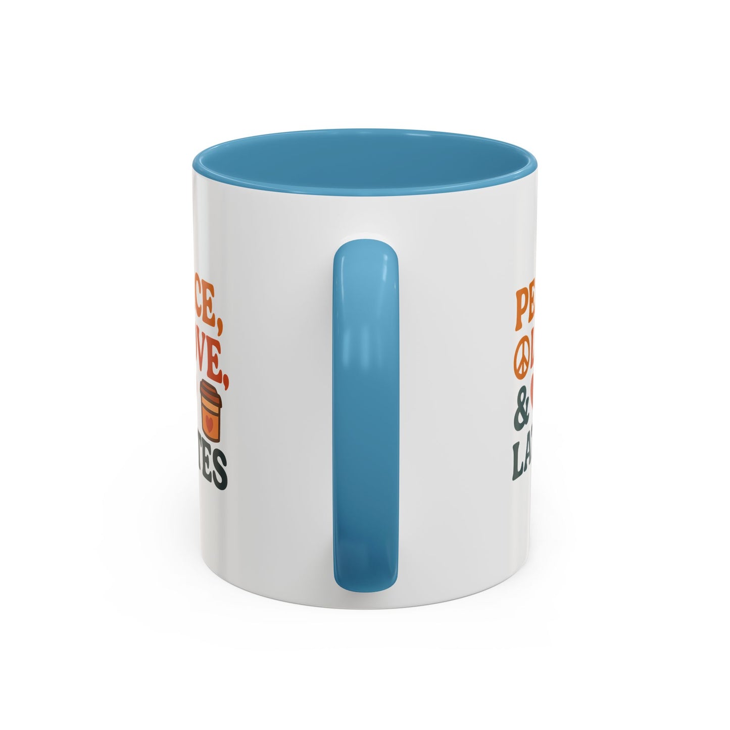 Peace, Love & Lattes Coffee Mug | Accent Mug for Coffee Lovers | Gift for Baristas, Friends, Home Decor, Kitchen Essentials