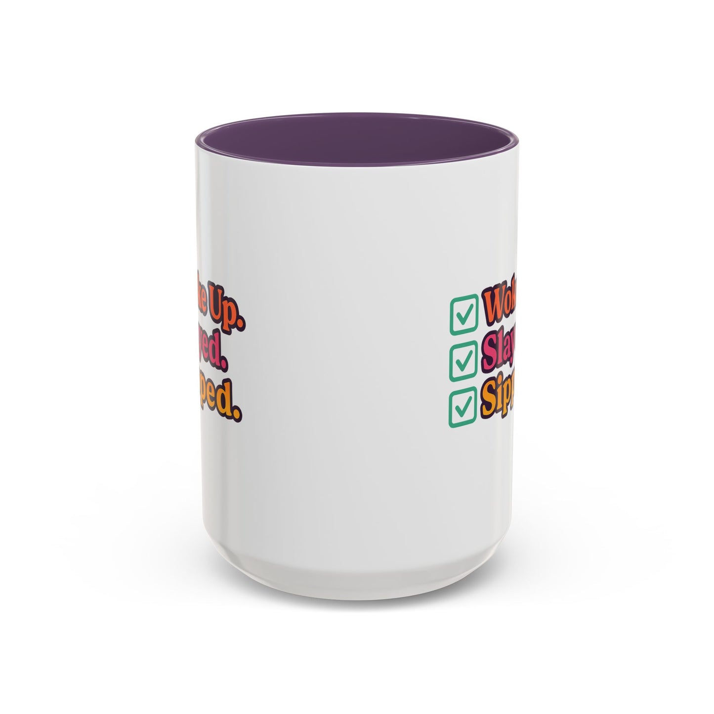 Woke Up Slayed Sipped Coffee Mug, Motivational Mug Gift, Fun Coffee Cup, Inspirational Office Mug, Morning Routine Mug