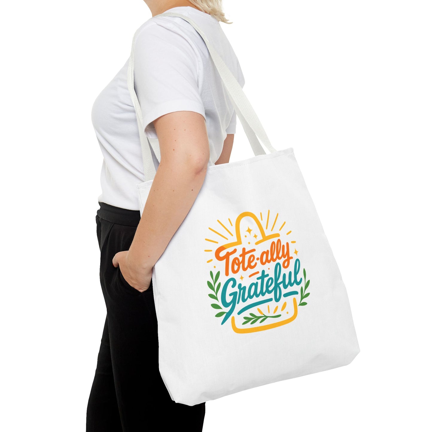 Grateful Tote Bag, Eco-Friendly Shopping Bag, Gift for Mom, Stylish Carry-All, Perfect for Summer Adventures