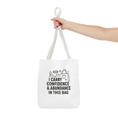 Confidence & Abundance Tote Bag, Motivational Shopper Bag, Gift for Her, Inspirational Tote for Everyday Use, Eco-Friendly Carryall