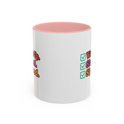 Woke Up Slayed Sipped Coffee Mug, Motivational Mug Gift, Fun Coffee Cup, Inspirational Office Mug, Morning Routine Mug