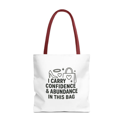 Confidence & Abundance Tote Bag, Motivational Shopper Bag, Gift for Her, Inspirational Tote for Everyday Use, Eco-Friendly Carryall