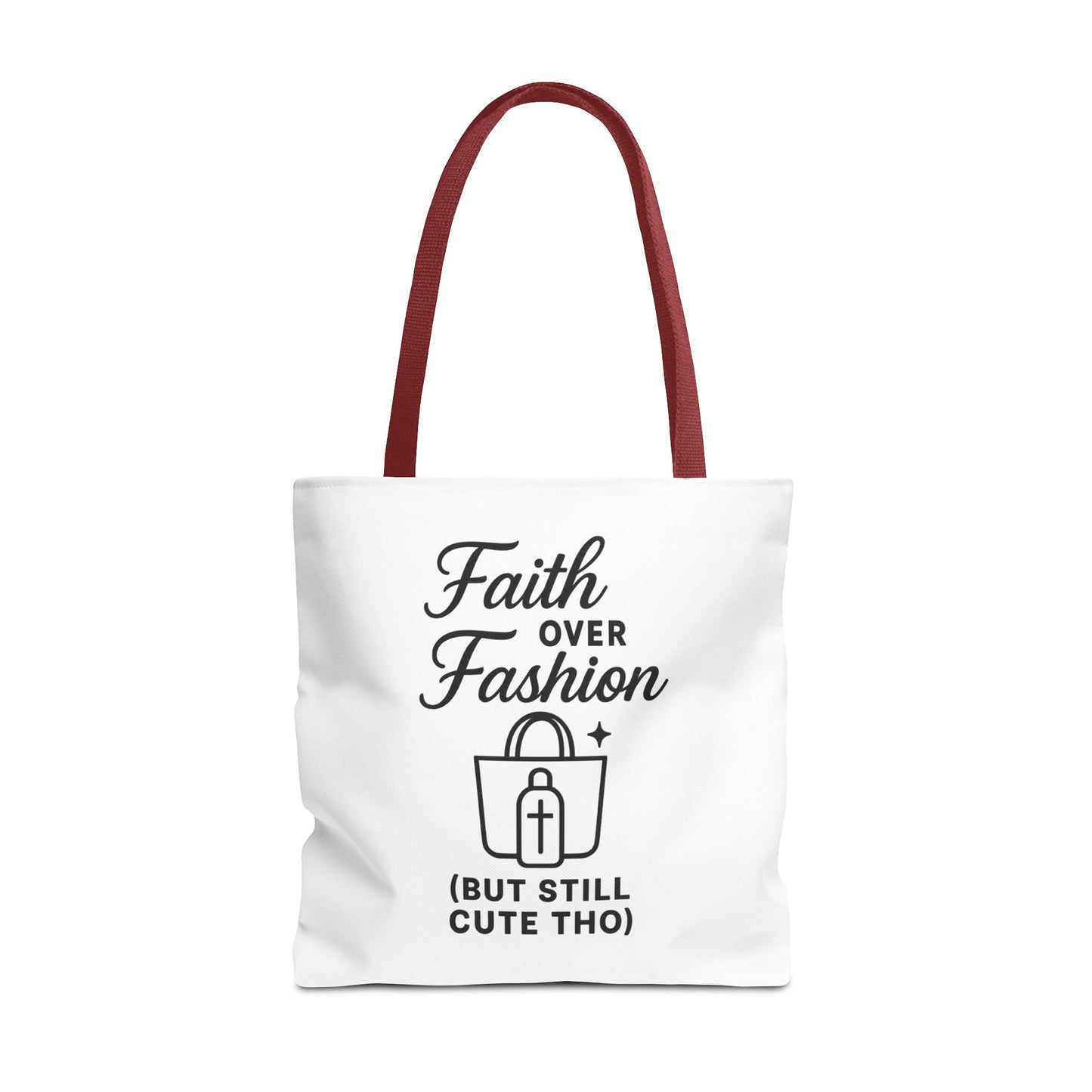 Faith Over Fashion Tote Bag - Stylish Everyday Carry, Eco-Friendly Shopping Bag, Gift for Fashion Lovers, Christian Tote, Positive Vibes