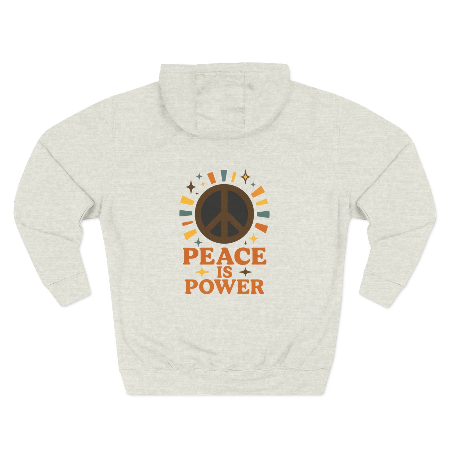 Peace is Power Fleece Hoodie - Cozy Unisex Sweatshirt, Gift for Activists, Warm Layer for Events, Inspirational Apparel