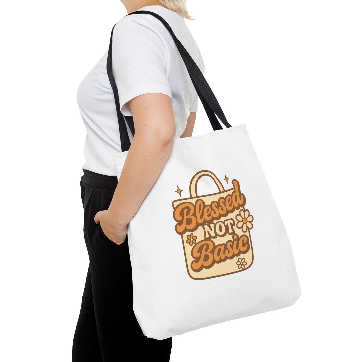 Blessed Not Basic Tote Bag - Fun Shopping Bag, Gift for Friends, Eco-Friendly Tote, Weekend Vibes, Cute Carryall