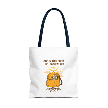 Inspirational Tote Bag - 'God Said I'm Good' Quote, Motivational Gift, Reusable Shopping Bag, Eco-Friendly Accessory, Everyday Use