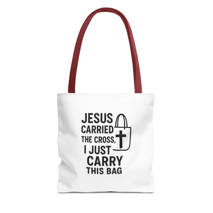 Christian Tote Bag - Jesus Carried the Cross, Everyday Use, Gift for Believers, Church Events, Eco-Friendly Shopping Bag