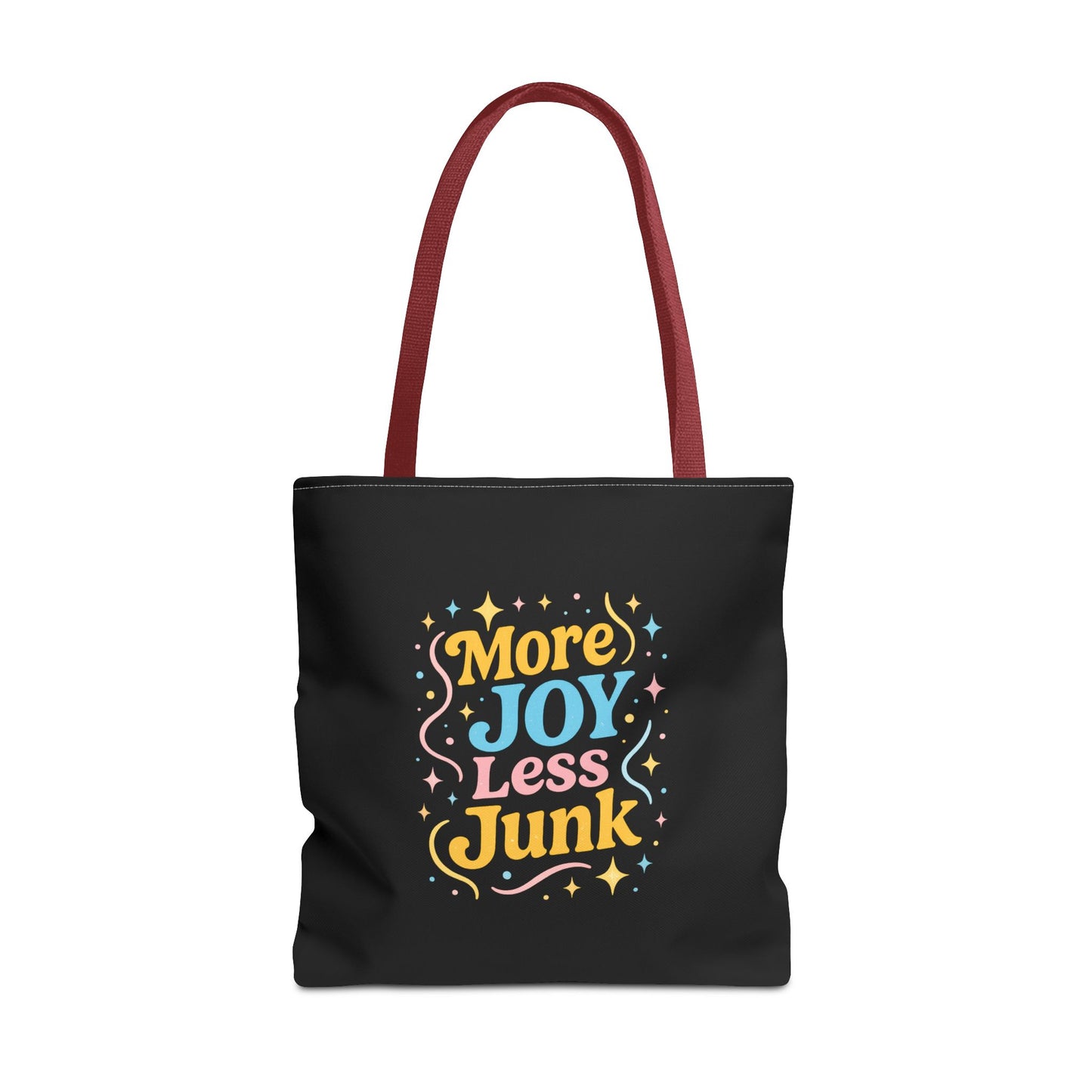 Joyful Tote Bag - More Joy Less Junk, Gift for Friends, Eco-Friendly Shopping Bag, Everyday Use, Inspirational Tote