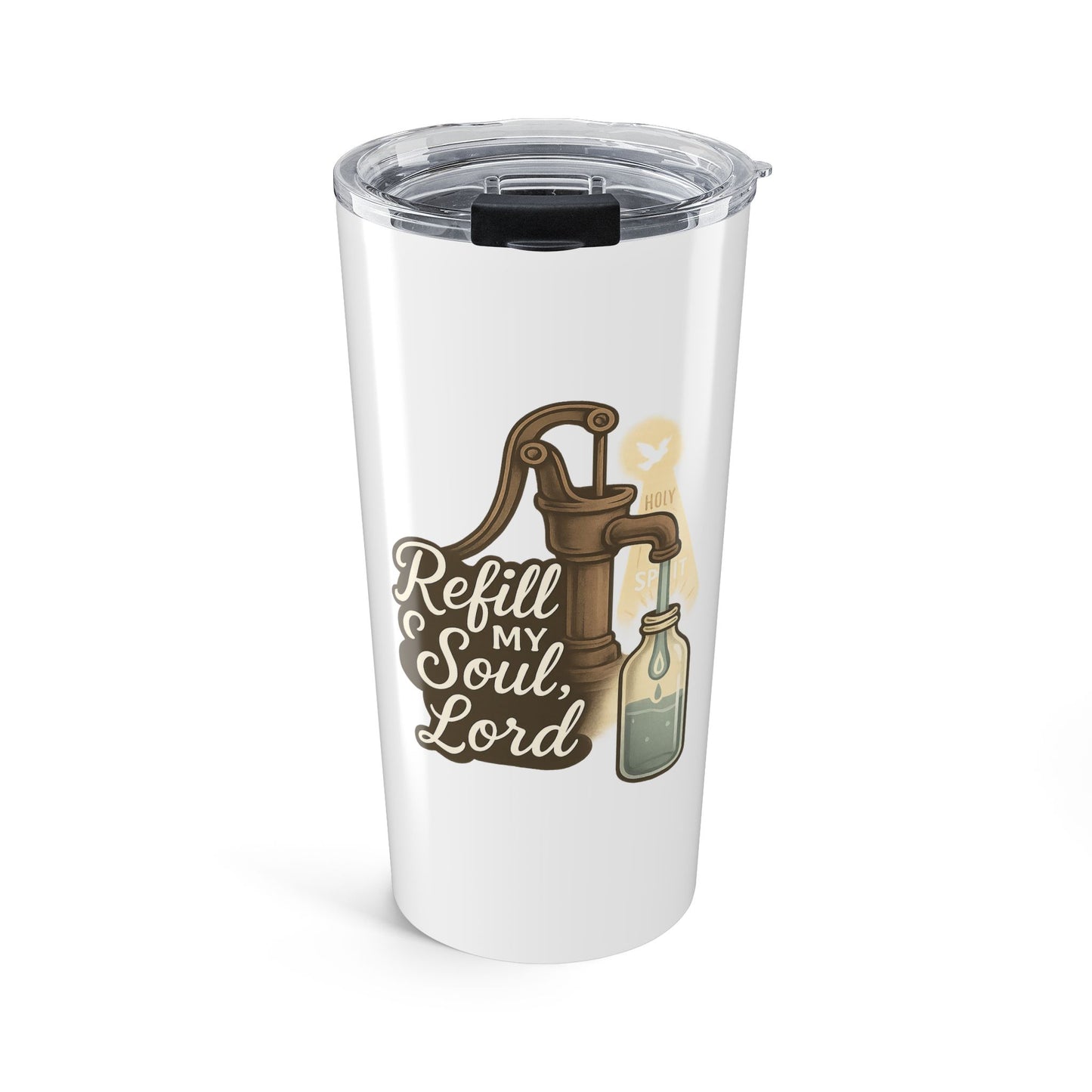 Faith-Inspired Tumbler for Daily Inspiration, Refill My Soul, Travel Mug, Gift for Christians, Inspirational Drinkware, Religious [...]
