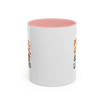 Peace, Love & Lattes Coffee Mug | Accent Mug for Coffee Lovers | Gift for Baristas, Friends, Home Decor, Kitchen Essentials