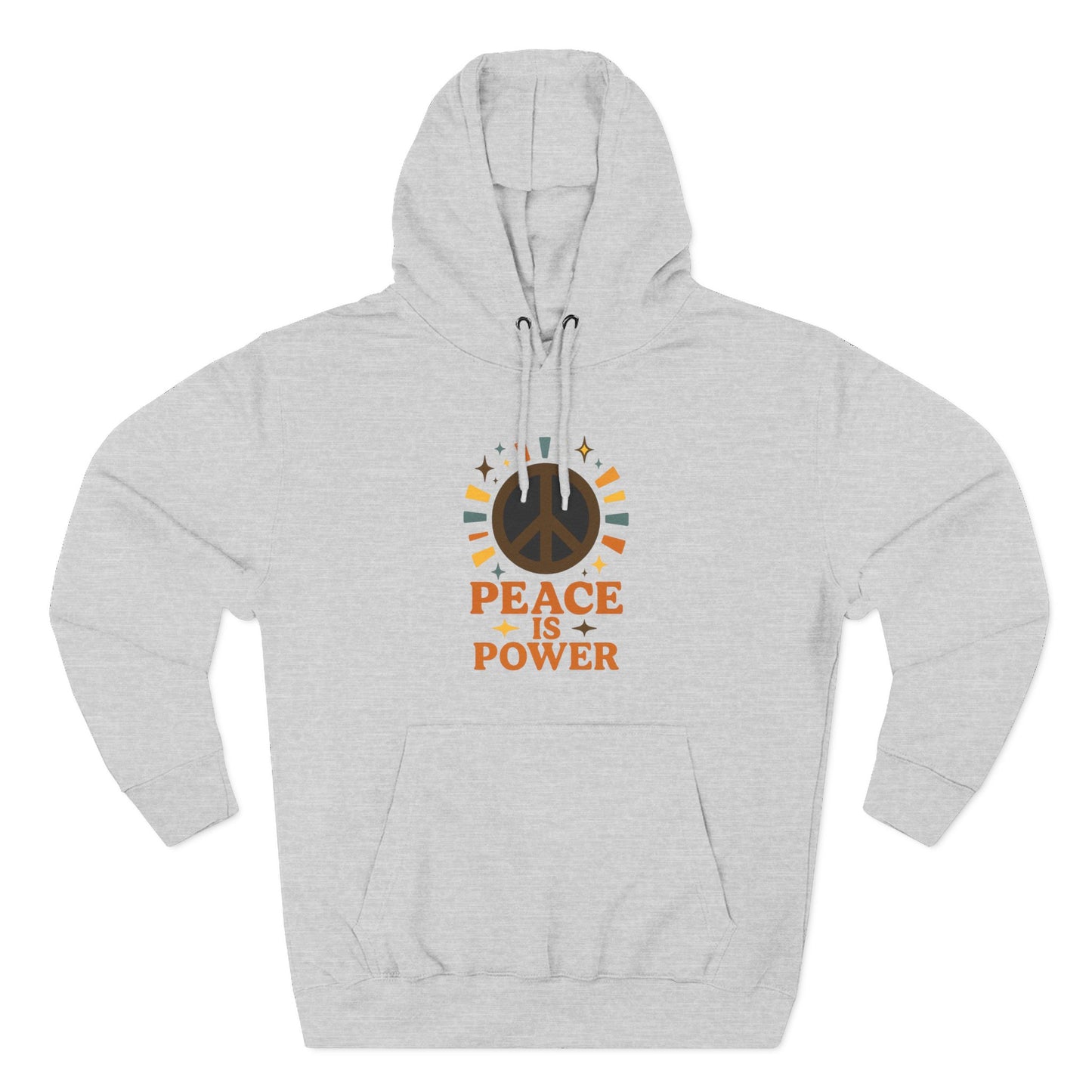 Peace is Power Fleece Hoodie - Cozy Unisex Sweatshirt, Gift for Activists, Warm Layer for Events, Inspirational Apparel