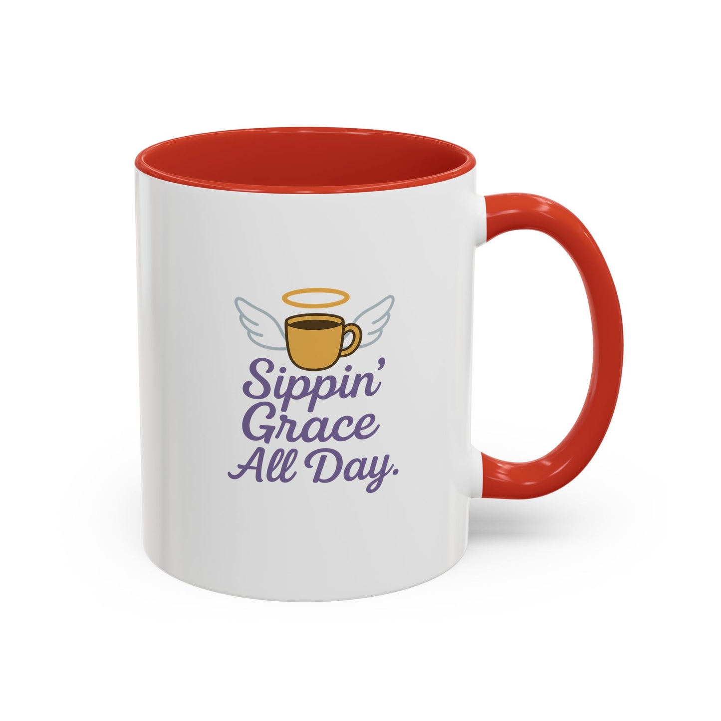 Sippin' Grace All Day Coffee Mug, Cute Coffee Cup, Inspirational Mug, Gift for Coffee Lovers, Perfect for Any Occasion