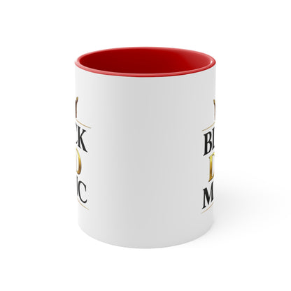 Black Dad Magic Accent Mug — Pink Interior & Handle, Crown Graphic