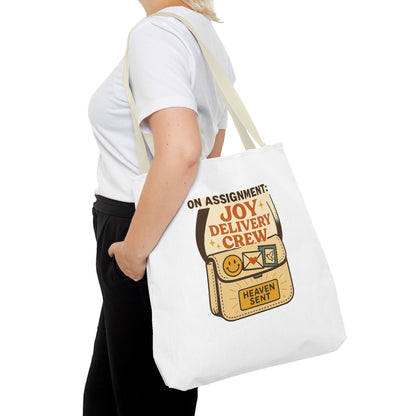 Joy Delivery Crew Tote Bag - Heaven Sent, Birthday Gift, Grocery Bag, Eco-Friendly Tote, Unique Gift Idea