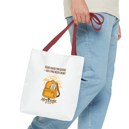 Inspirational Tote Bag - 'God Said I'm Good' Quote, Motivational Gift, Reusable Shopping Bag, Eco-Friendly Accessory, Everyday Use