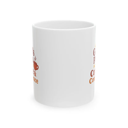 God's Plan Indulges Coffee Confidence Coffee Lovers Ceramic Mug - Great for Gifts, Kitchen Decor, Office Use, Tea or Coffee