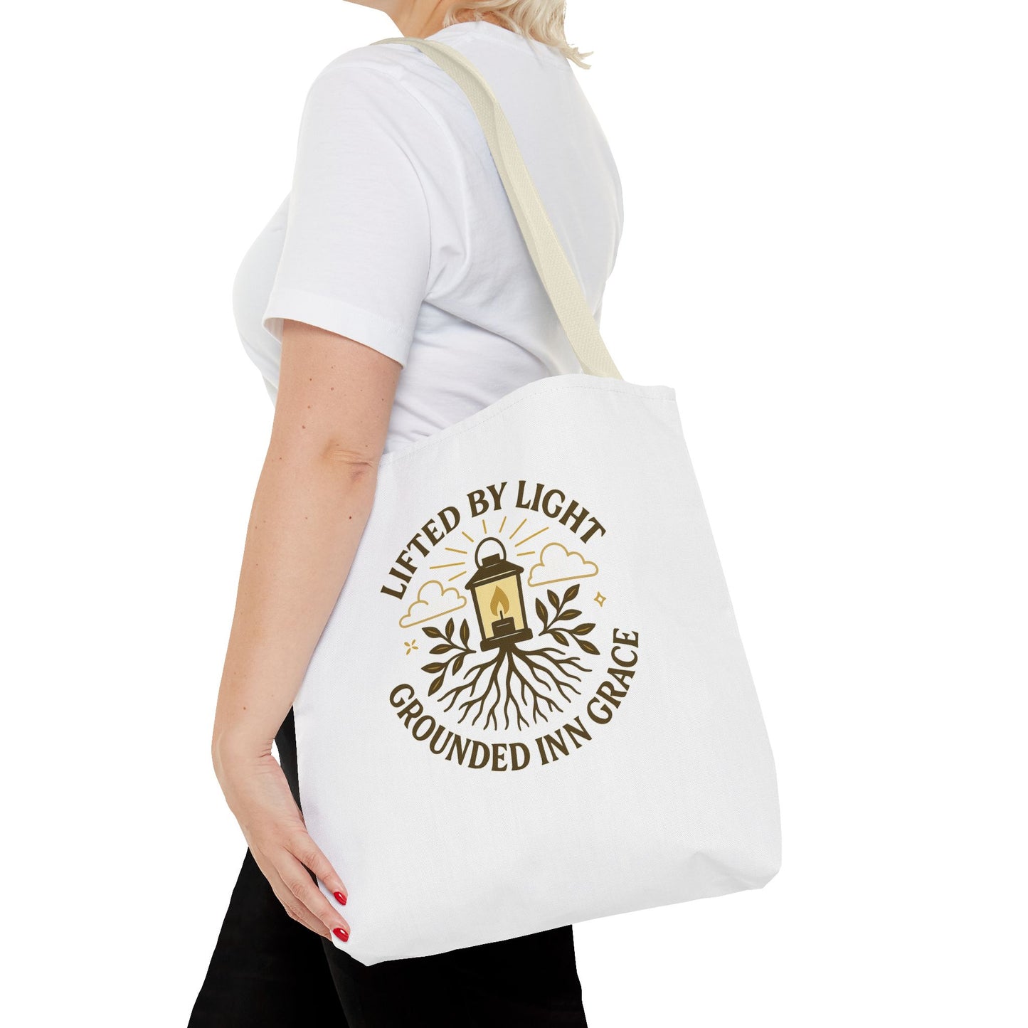 Grounded by Grace Tote Bag, Inspirational Gift, Eco-Friendly Shopping Tote, Spiritual Tote, Unique Artwork, Motivational Bag, Everyday [...]