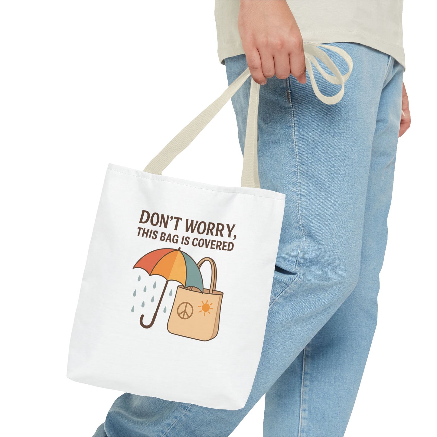 Waterproof Tote Bag - Don't Worry, This Bag Is Covered | Eco-Friendly, Beach, Gym, Shopping, Travel
