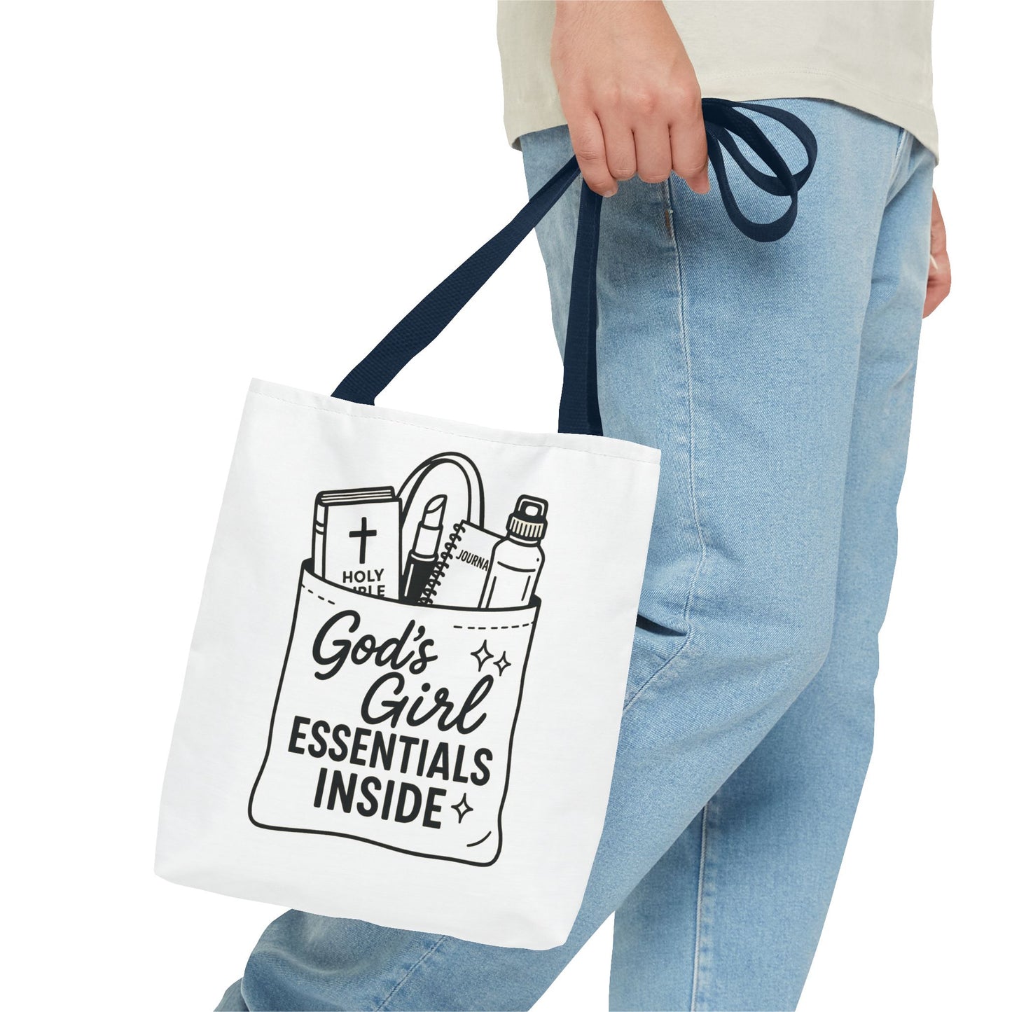 God's Girl Essentials Tote Bag | Motivational Bag for Women, Christian Gifts, Spiritual Tote, Everyday Purse, Faith-Inspired Accessory