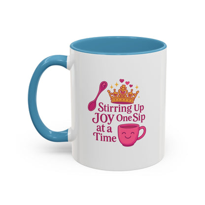 Joyful Accent Coffee Mug - 11/15oz, Colorful Sip Design, Perfect Gift for Coffee Lovers, Birthdays, Holidays, Housewarming