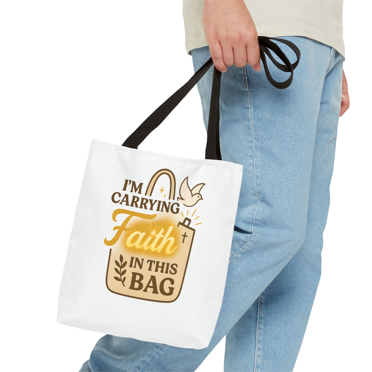Faith Tote Bag - Inspirational Eco-Friendly Shopping Bag, Spiritual Gift, Slogan Bag, Motivational Purse
