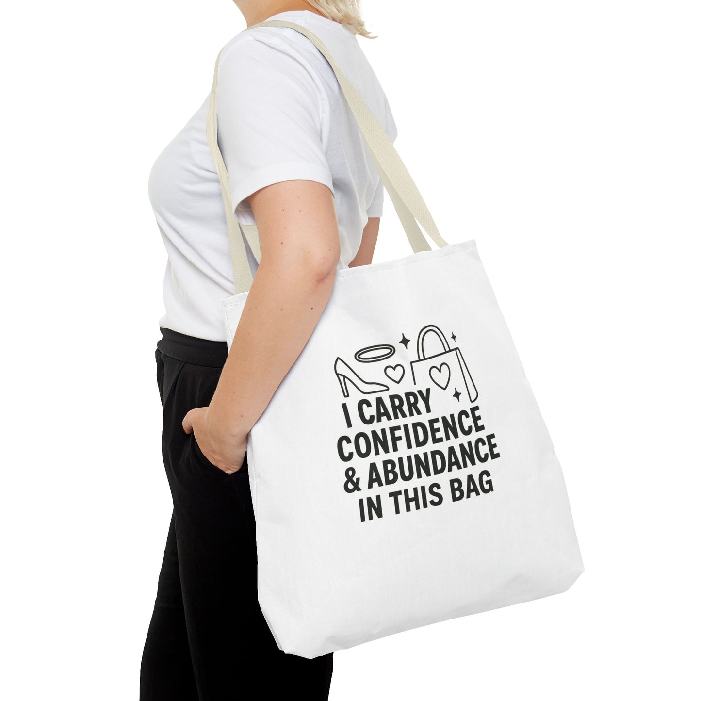 Confidence & Abundance Tote Bag, Motivational Shopper Bag, Gift for Her, Inspirational Tote for Everyday Use, Eco-Friendly Carryall