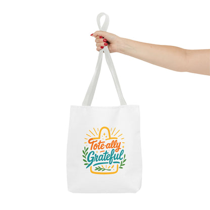 Grateful Tote Bag, Eco-Friendly Shopping Bag, Gift for Mom, Stylish Carry-All, Perfect for Summer Adventures