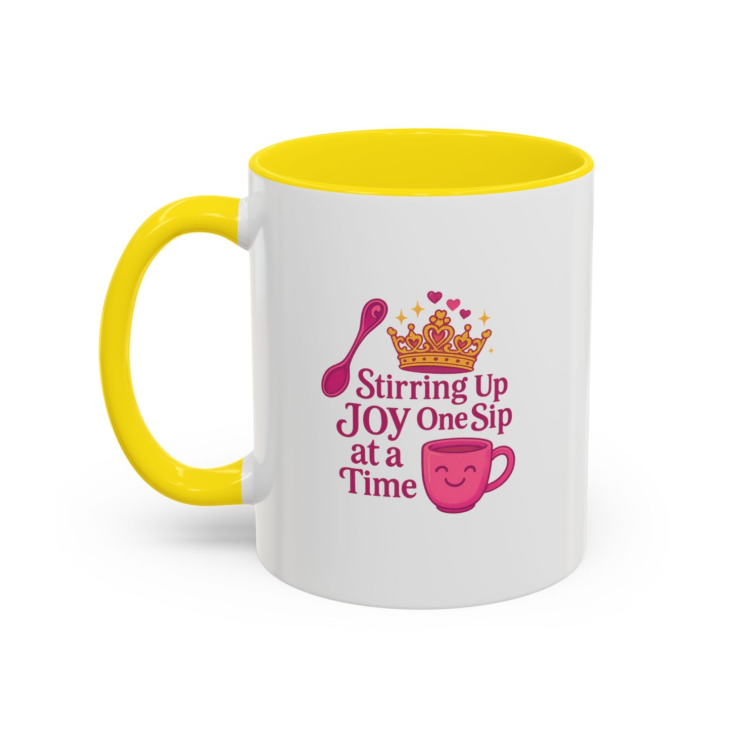 Joyful Crown Accent Coffee Mug | Perfect for Birthdays, Gifts, Home Decor, Coffee Lovers, Daily Motivation