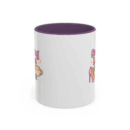 Serving Look and Latte Accent Coffee Mug (11, 15oz)