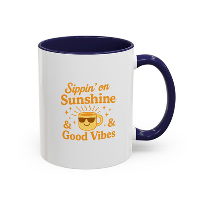 Sippin' on Sunshine Coffee Mug, Positive Vibes Mug, Gift for Coffee Lovers, Inspirational Mug, Housewarming Gift, Fun Drinkware