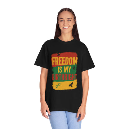 Freedom Is My Birth Right – Patriotic &amp; Empowering Statement Design - Unisex Garment-Dyed T-Shirt
