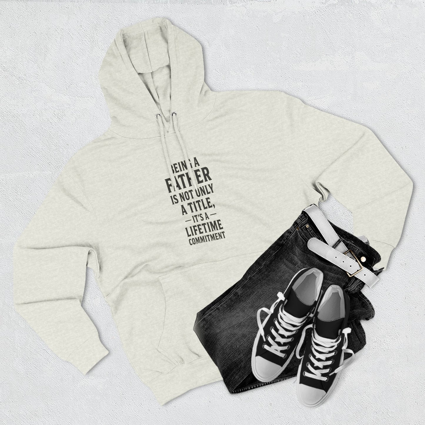 Fatherhood Commitment Father's Day Fleece Hoodie