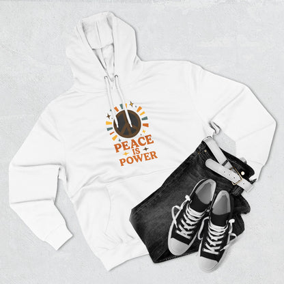 Peace is Power Fleece Hoodie - Cozy Unisex Sweatshirt, Gift for Activists, Warm Layer for Events, Inspirational Apparel