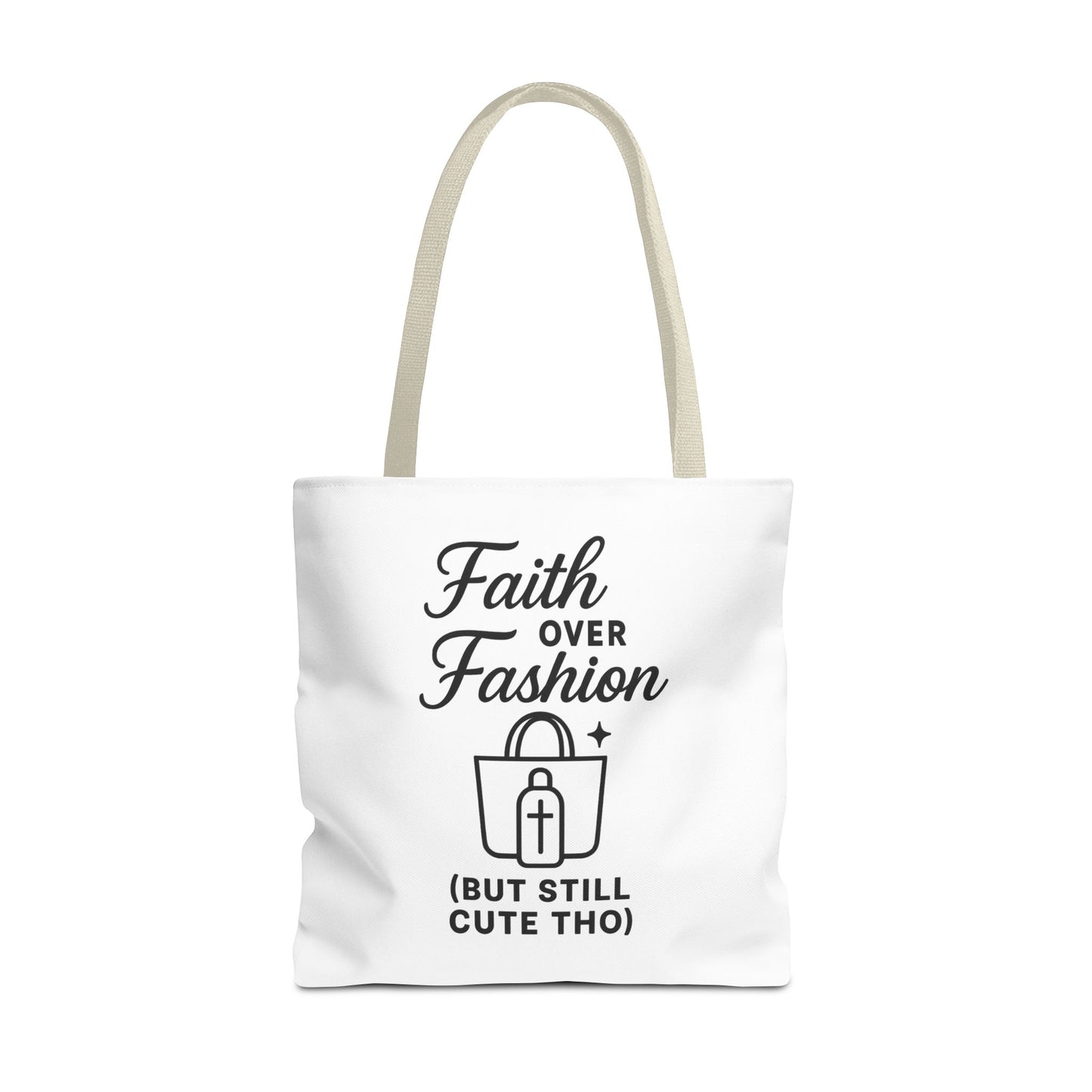 Faith Over Fashion Tote Bag - Stylish Everyday Carry, Eco-Friendly Shopping Bag, Gift for Fashion Lovers, Christian Tote, Positive Vibes