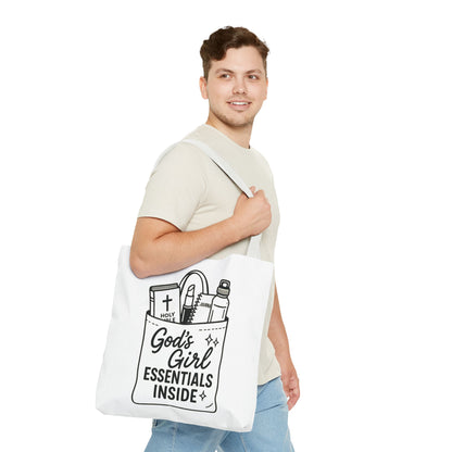 God's Girl Essentials Tote Bag | Motivational Bag for Women, Christian Gifts, Spiritual Tote, Everyday Purse, Faith-Inspired Accessory