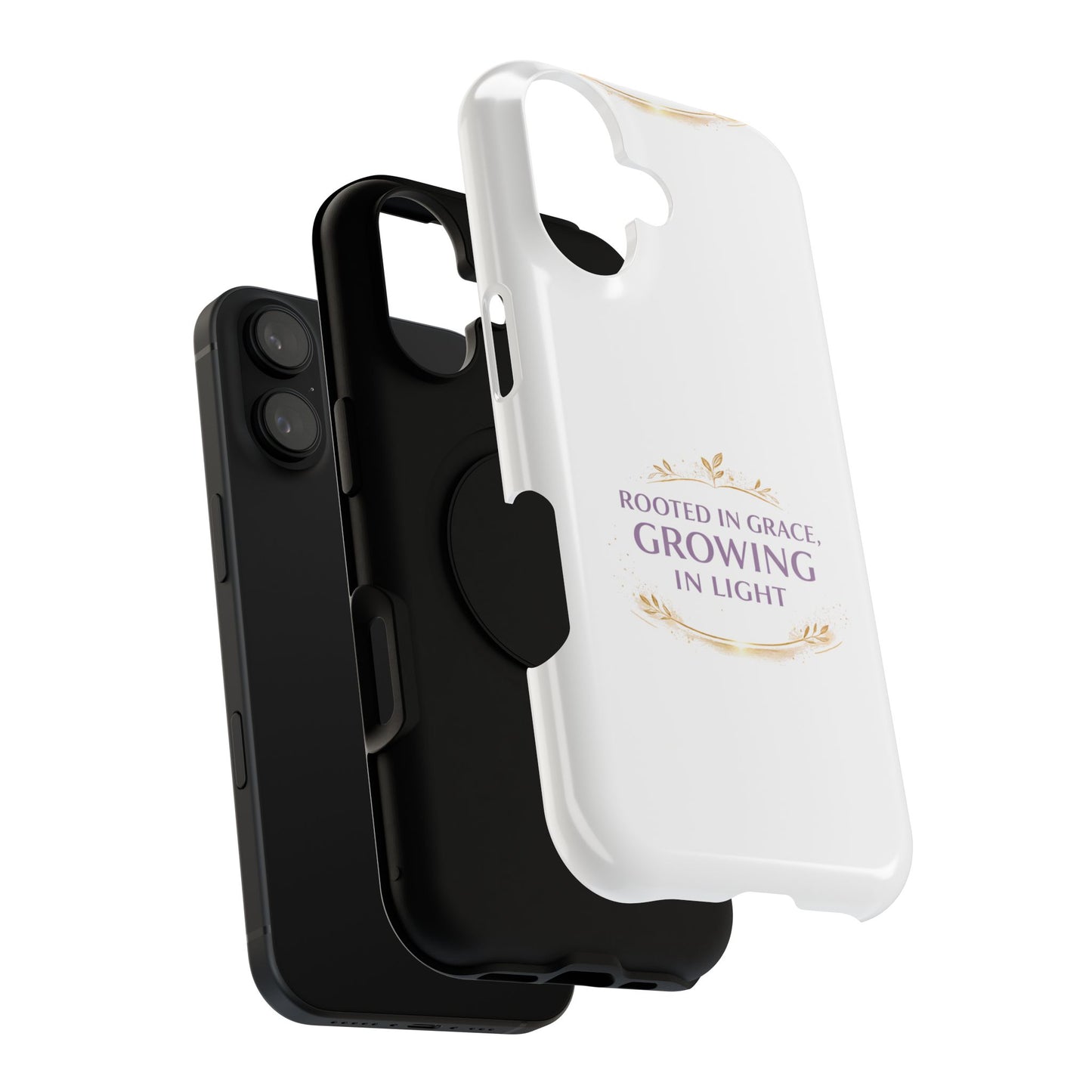 Phone Case — "Rooted in Grace, Growing in Light" Impact-Resistant Floral Design