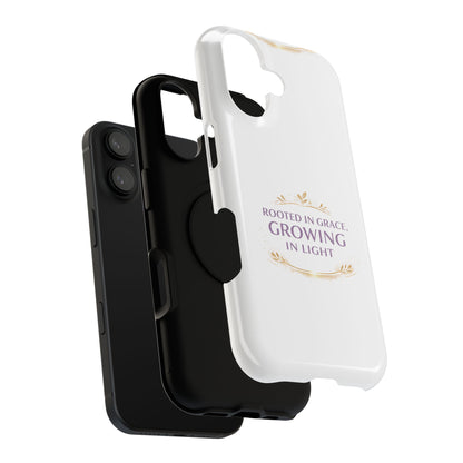 Phone Case — "Rooted in Grace, Growing in Light" Impact-Resistant Floral Design