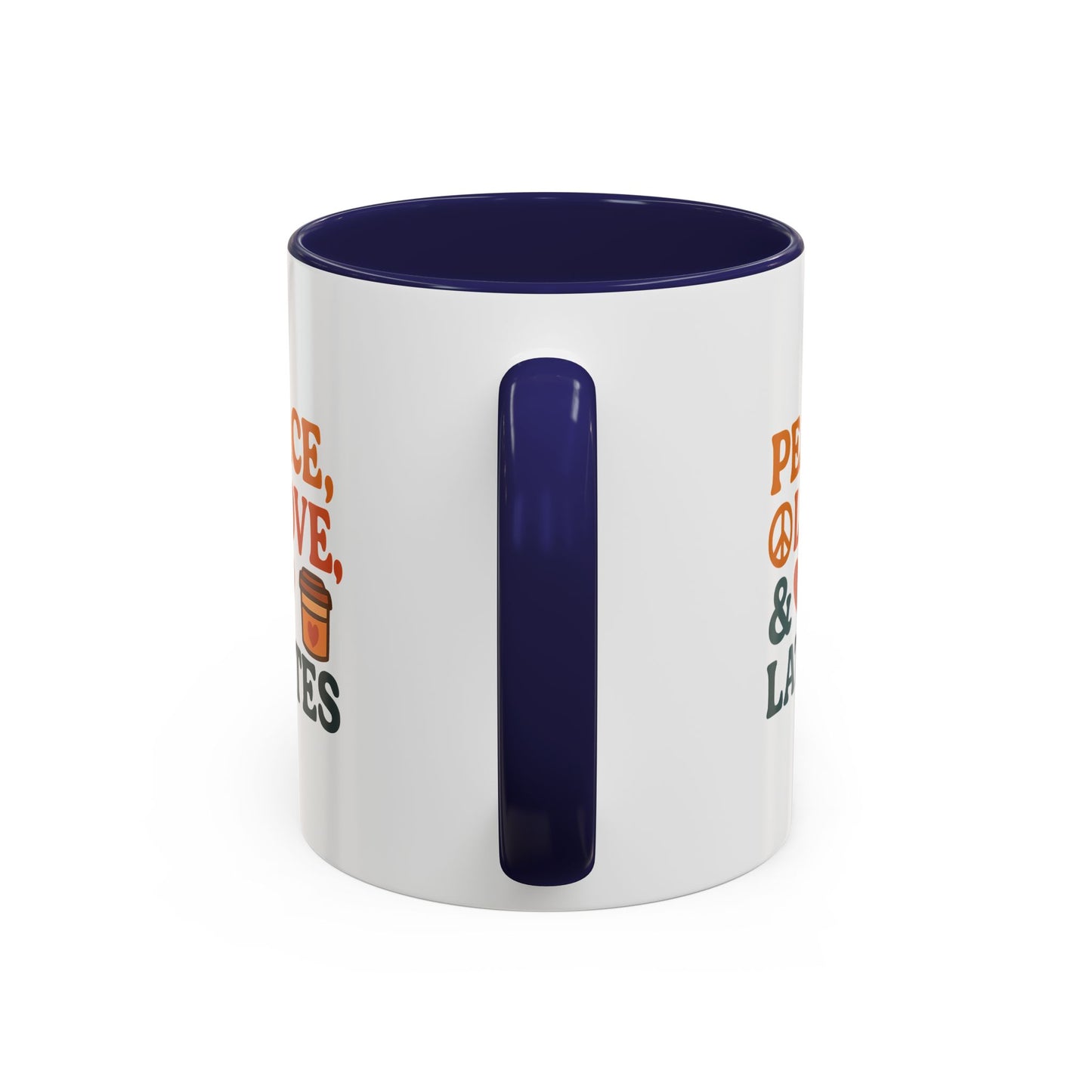 Peace, Love & Lattes Coffee Mug | Accent Mug for Coffee Lovers | Gift for Baristas, Friends, Home Decor, Kitchen Essentials