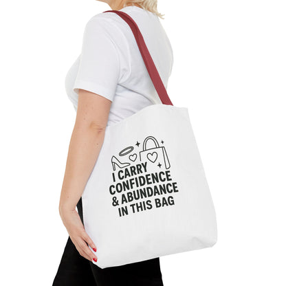 Confidence & Abundance Tote Bag, Motivational Shopper Bag, Gift for Her, Inspirational Tote for Everyday Use, Eco-Friendly Carryall