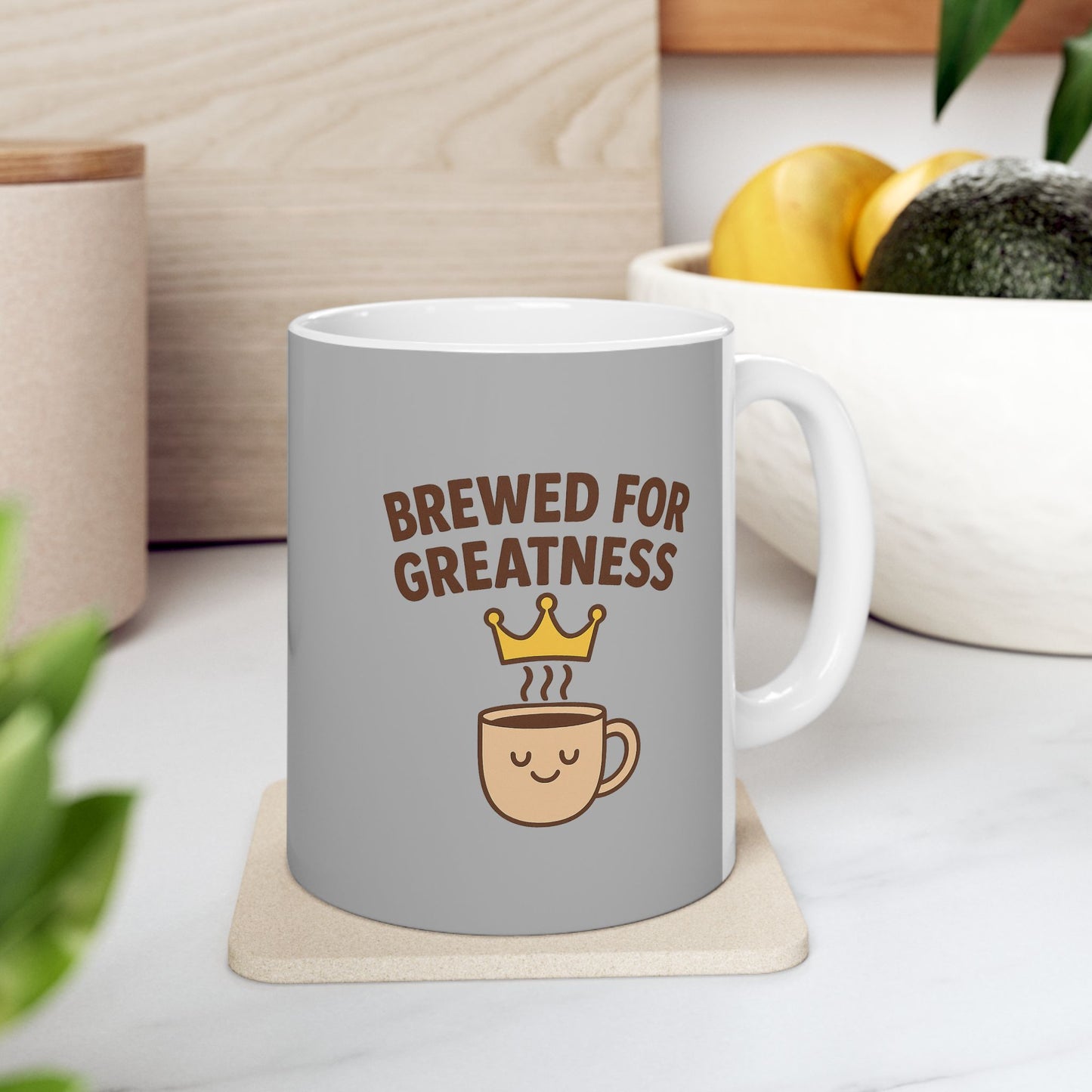 Brewed for greatness - Ceramic Coffee Mug, Perfect Gift for Coffee Lovers, Unique Kitchen Decor, Funny Mug for Birthdays, Home Office Drinking, Great Gift Idea