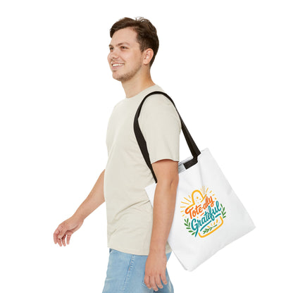 Grateful Tote Bag, Eco-Friendly Shopping Bag, Gift for Mom, Stylish Carry-All, Perfect for Summer Adventures