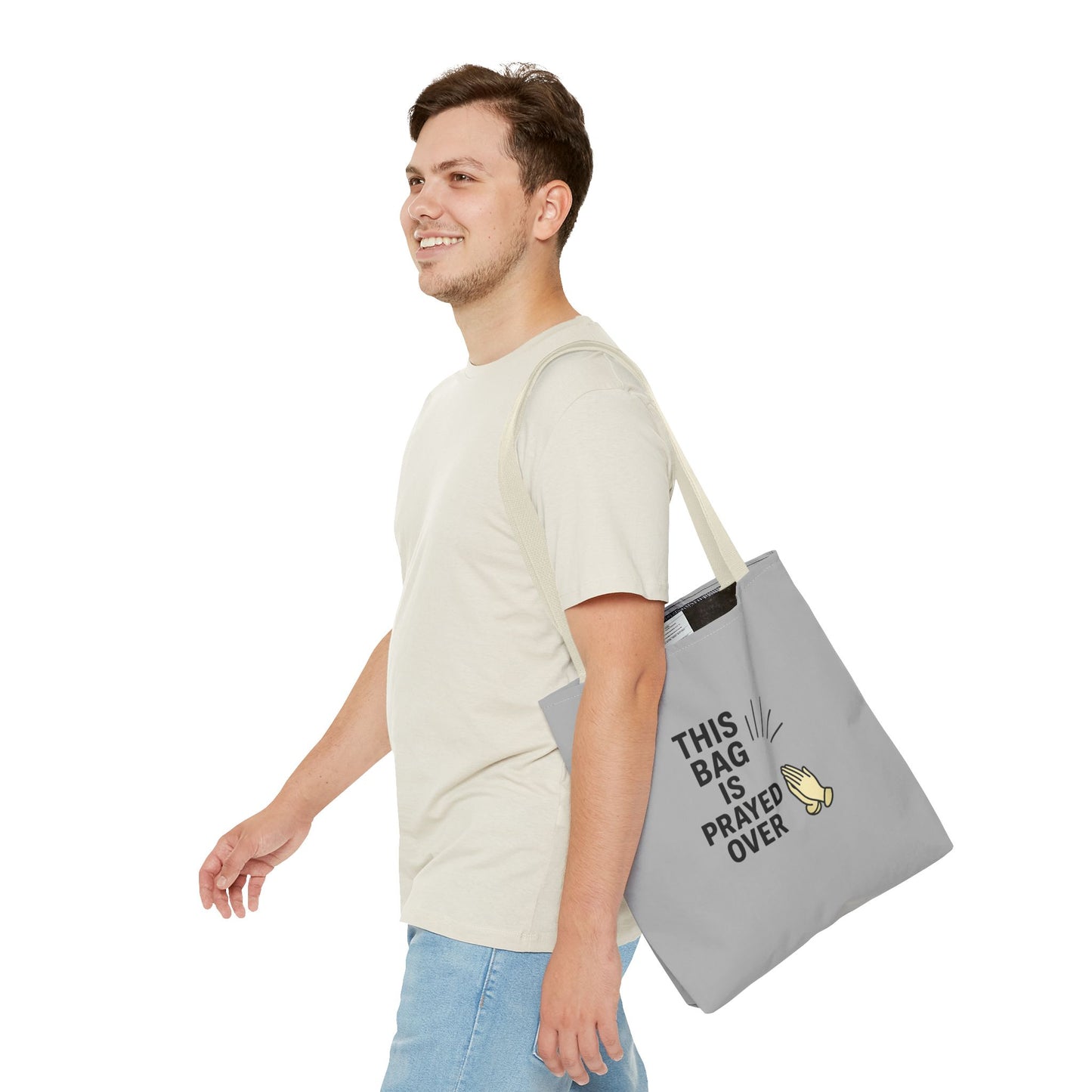 Prayed Over Tote Bag, Spiritual Gift, Christian Tote, Faith Bag, Church Accessory, Inspirational Shopper