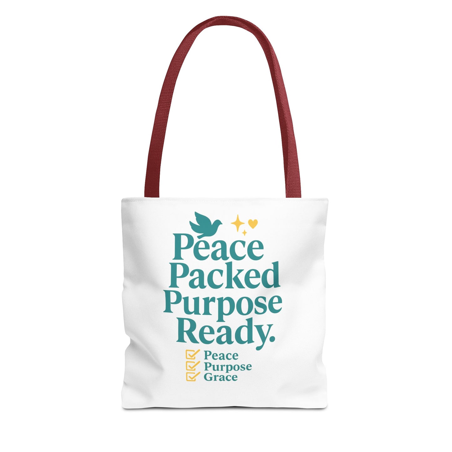 Motivational Tote Bag - Peace Packed Purpose Ready, Inspirational Eco-Friendly Bag, Gift for Friends, Stylish Everyday Use, Shopping, Gym